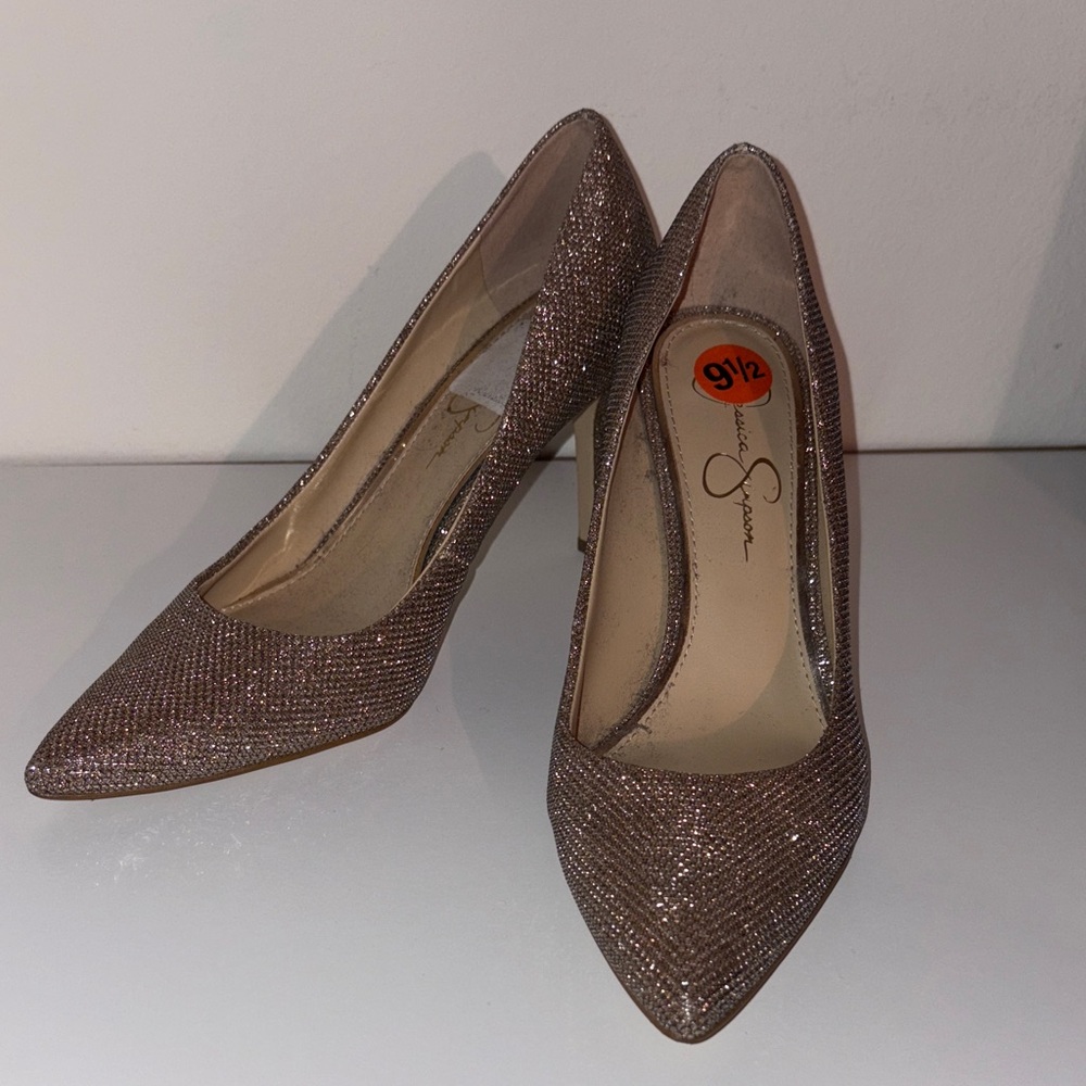 Jessica Simpson Sparkling Brown Heels